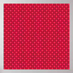 Póster Tablero de ajedrez rojo negro