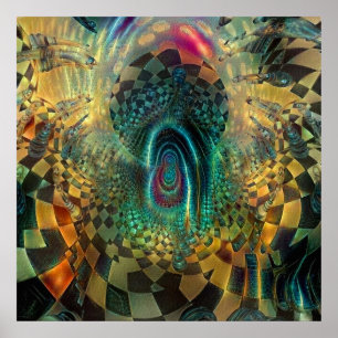 Póster Tablero de ajedrez surrealista