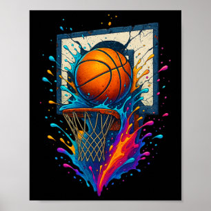 Póster Tablero de baloncesto Splash Dunk Slam de Sketll c