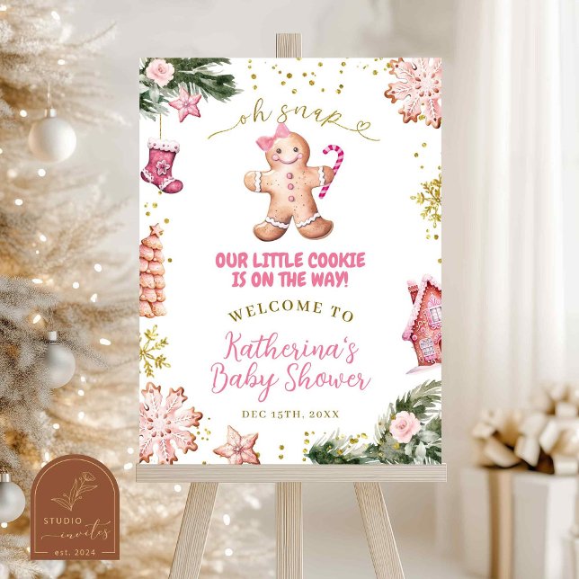 Póster Tablero de bienvenida de pan de jengibre rosa de i (Subido por el creador)