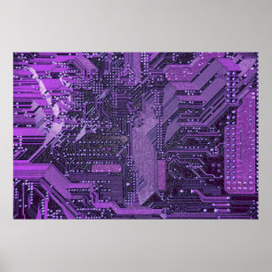 Póster Tablero de circuito de tecnología electrónica cibe