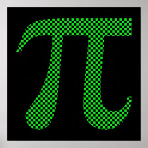 Póster Tablero de damas del pixel del pi