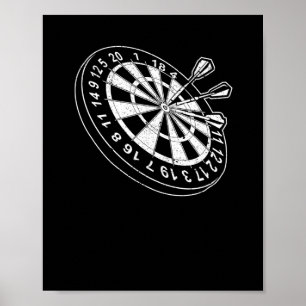 Póster tablero de dartboard Bulls Jugador de dardos de oj