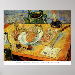 Póster Tablero de dibujo, tubería y cebollas - Vincent va