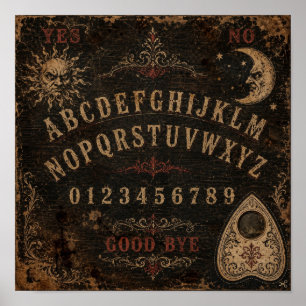 Póster Tablero de Espíritu Antiguo Halloween Sesión de Es