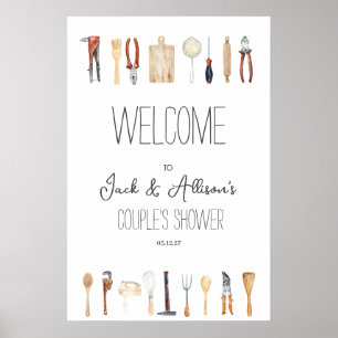Póster Tablero de espuma de bienvenida para ducha de pare