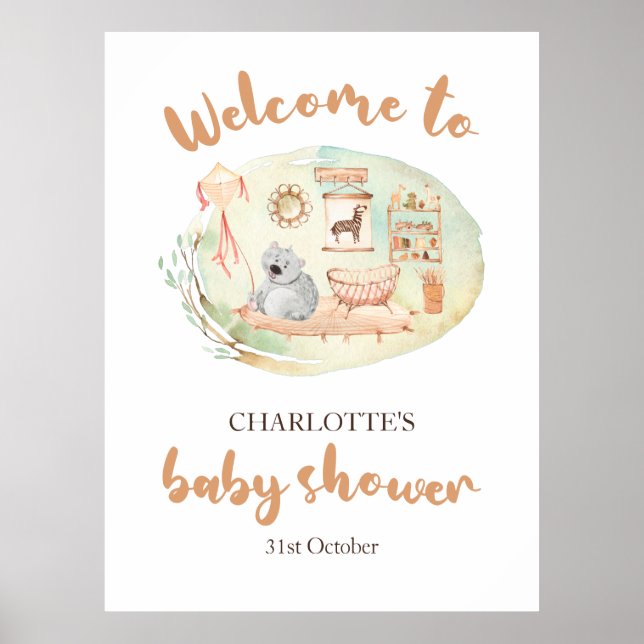 Póster Tablero de espuma para baby shower boho 'We Can Be (Frente)
