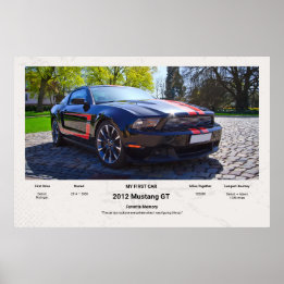 Póster Tablero de foamcore de memoria de primer automóvil
