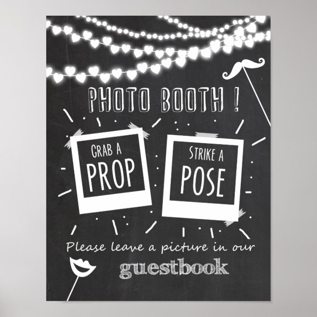 Póster Tablero de fotos boda de cartón de señas de libro  (Frente)