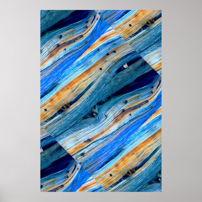 Póster tablero de granero azul templado (Frente)