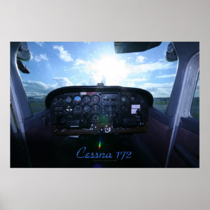 Póster Tablero de instrumentos de Cessna 172