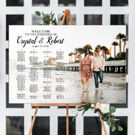 Póster Tablero de plan de asientos de boda con foto