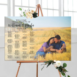 Póster Tablero de plan de asientos de boda con foto
