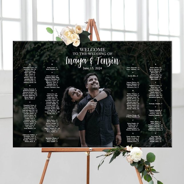 Póster Tablero de plan de asientos de boda con foto (Subido por el creador)