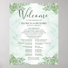 Póster Tablero de Programa de Ceremonia de Boda con Veget
