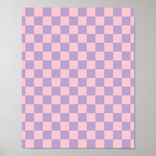 Póster Tablero De Tablero Púrpura Y Rosa
