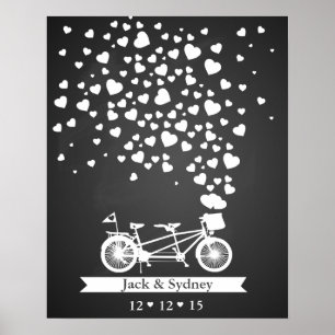 Póster Tablero de tiza tándem de libro de bodas alternati