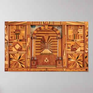Póster Tablero de trazado del arco real masónico