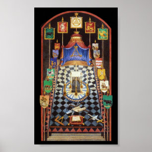 Póster Tablero de trazado del arco real masónico - medio