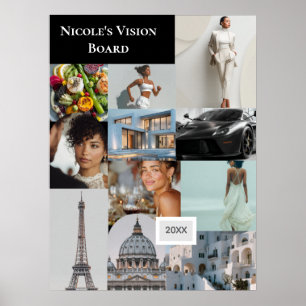 Póster Tablero de visión de foto personalizada Agregar su