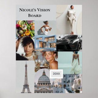 Póster Tablero de visión de foto personalizada Agregar su