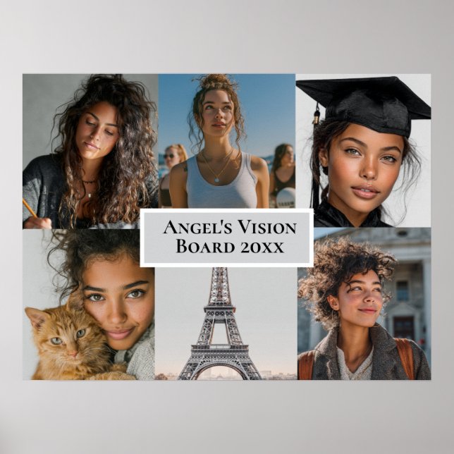 Póster Tablero de visión de fotos personalizadas Agregar  (Frente)