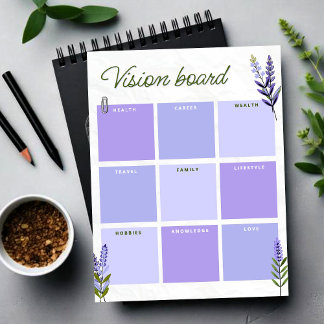 Póster Tablero de Visión de Lavanda | Hoja de Trabajo par