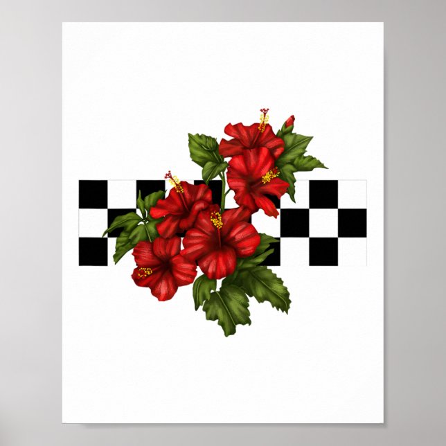 Póster Tablero hawaiano tropical hibiscus (Frente)
