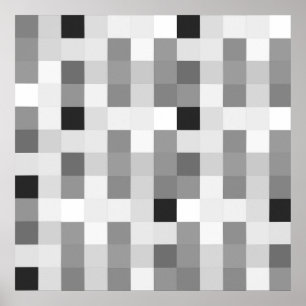Póster Tablero moderno blanco negro