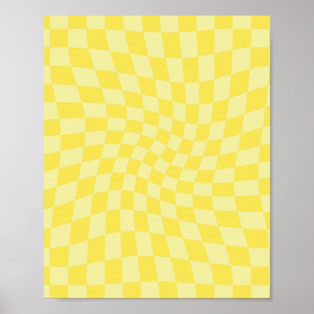 Póster Tablero retro Lemon Yellow Pastel Warped (Frente)