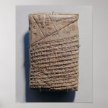 Póster Tablet with fourteen lines of a mathematical text<br><div class="desc">Mesopotamian's Tablet with fourteen lines of a mathematical text in cuneiform script and a geometric design located at the Iraq Museum,  Baghdad.</div>