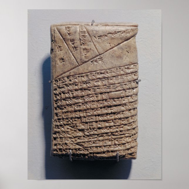 Póster Tablet with fourteen lines of a mathematical text (Frente)