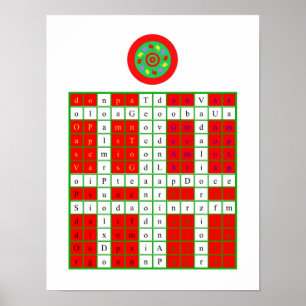 Póster Tableta/atalaya de oro del fuego de Enochian del