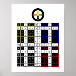 Póster Tableta de la Tierra Enochiana de Amanecer Dorado 