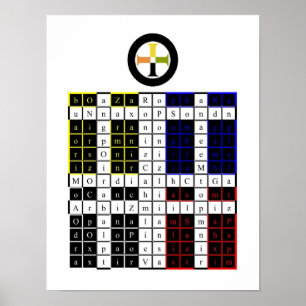 Póster Tableta de la Tierra Enochiana de Amanecer Dorado 