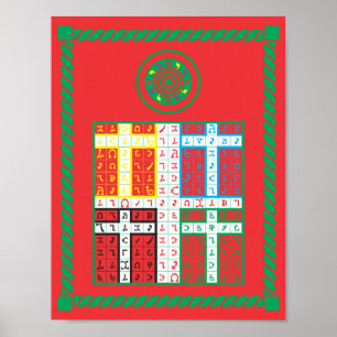 Póster Tableta Elemental de Fuego Enochiana sobre Livas