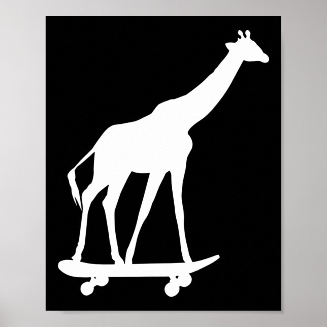 Póster Tablón de skate de jirafa  (Frente)