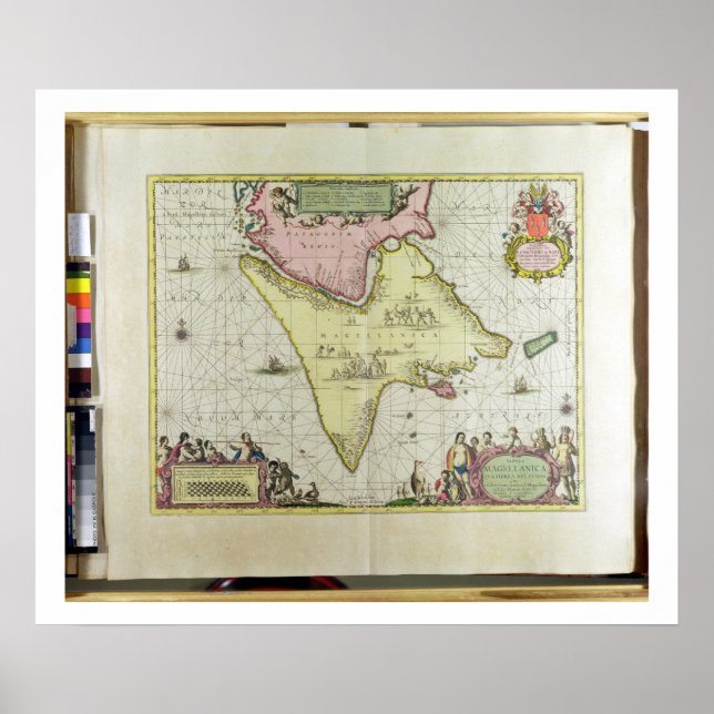 Póster Tabula Magellanica, Quatierrae del Fuego, placa 18 (Frente)