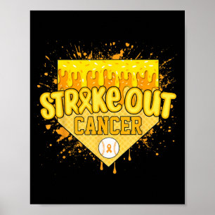 Póster Tachar a niños con cáncer de cuello de útero Gol d