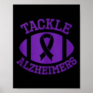 Póster Tackle alzheimer lucha fin apoyo mes púrpura