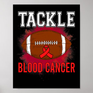 Póster Tackle de fútbol Cáncer de Sangre Conciencia Hombr
