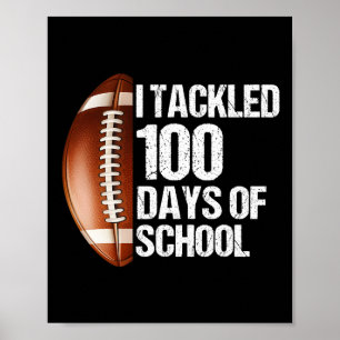 Póster Tackleé 100 Días Escuela Día 100 Fútbol Enseñar