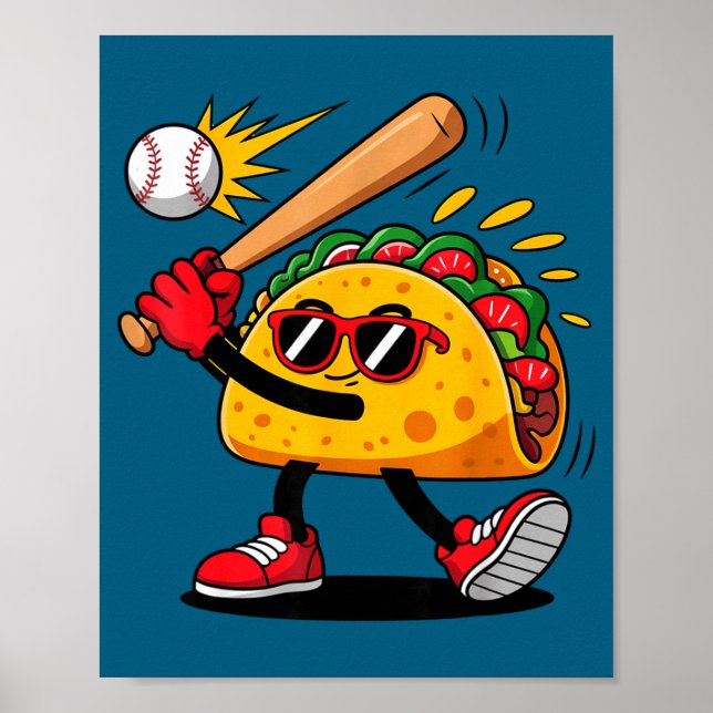 Póster Taco béisbol mexicano cinco de mayo hombres niños  (Frente)