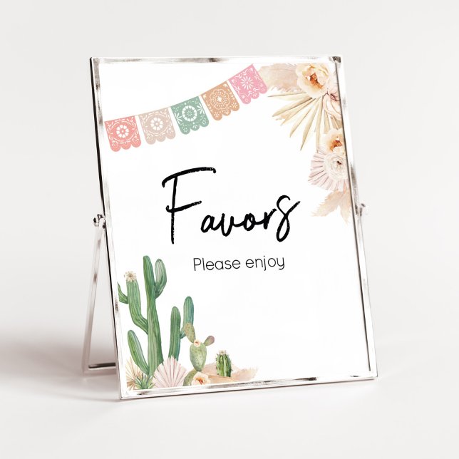 Póster Taco Bout A Baby Boho Baby Shower Favor (Cactus Baby Shower Favors Sign)