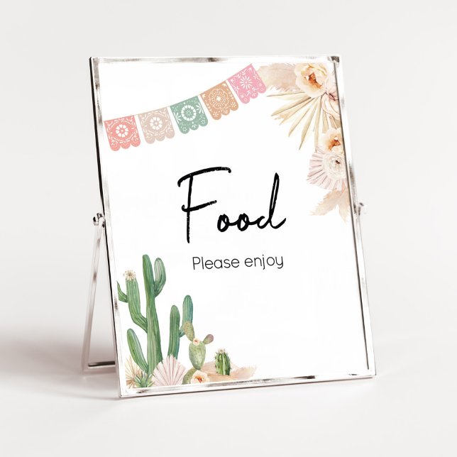 Póster Taco Bout A Baby Boho Baby Shower Food (Cactus Baby Shower Food Sign)