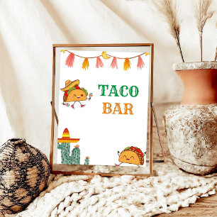 Póster Taco Bout a Baby Taco Bar Baby Ducha Mesa Rótulo