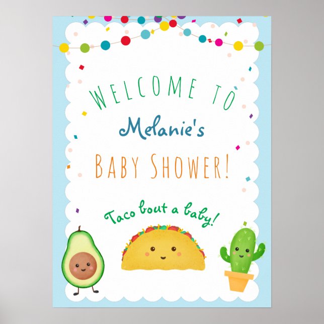 Póster Taco bout a baby! Taco themed welcome baby shower (Frente)