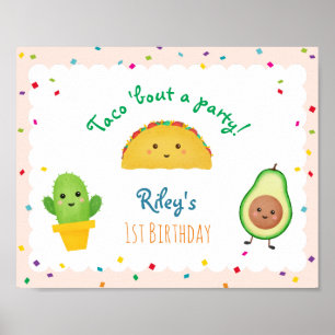 Póster Taco Bout A Party   Fiesta Themed Birthday Sign