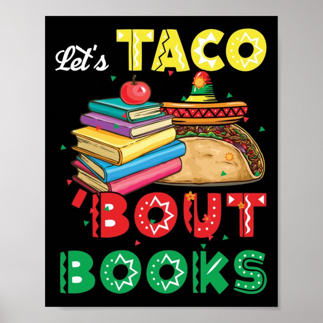 Póster Taco 'Bout Books Lover Cinco De Mayo (Frente)