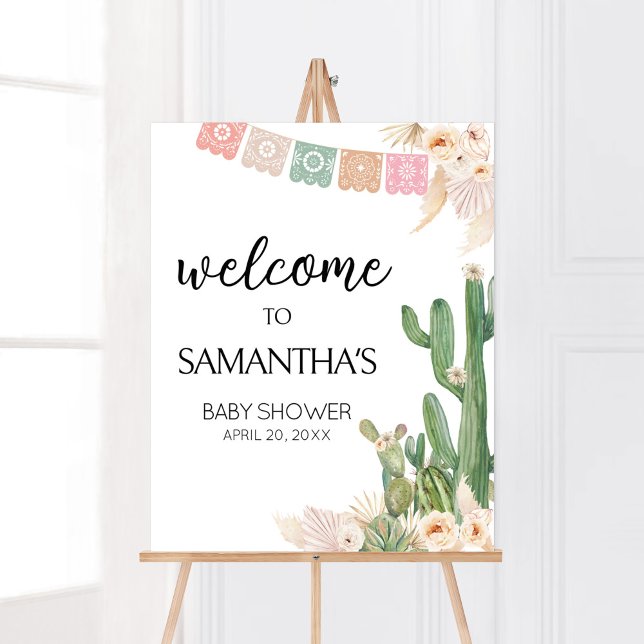 Póster Taco Bout Un Bebé Bienvenidos A Baby Shower (Boho Fiesta Baby Shower Welcome Sign)